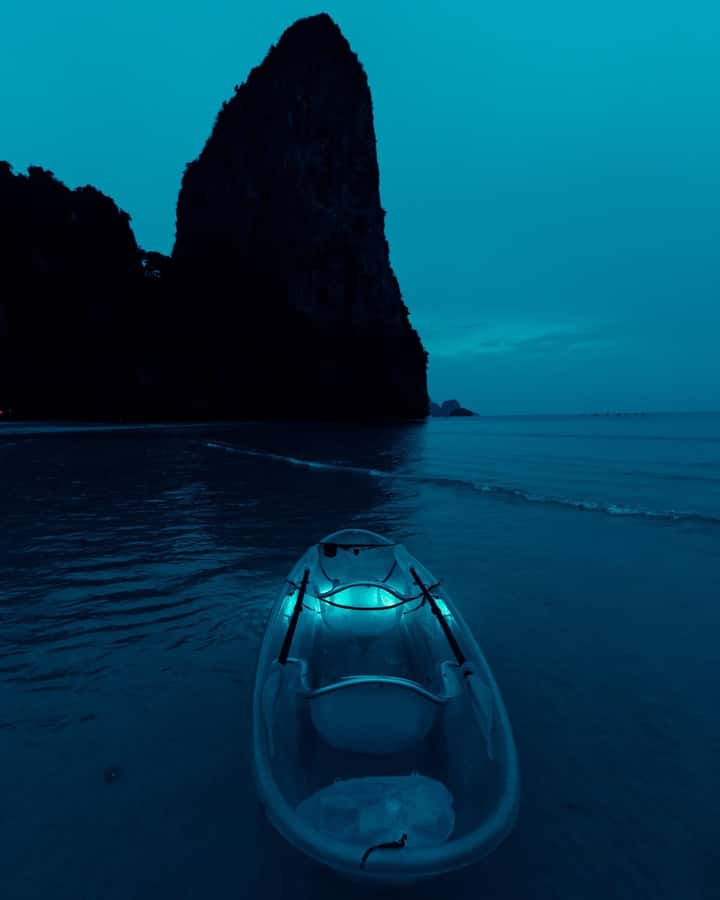 Railay: Illuminated Clear Kayak Night Tour Bioluminescence - Caves, caverns, and bats above you