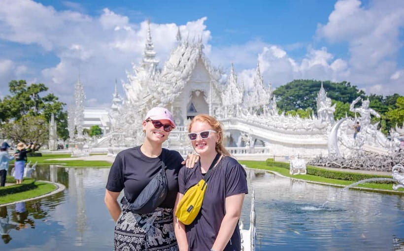 Red, Blue, White Temples & Hot Spring Trip from Chiang Mai - Wat Rong Khun White Temple: mirrorwork symbolism you can spot from a distance